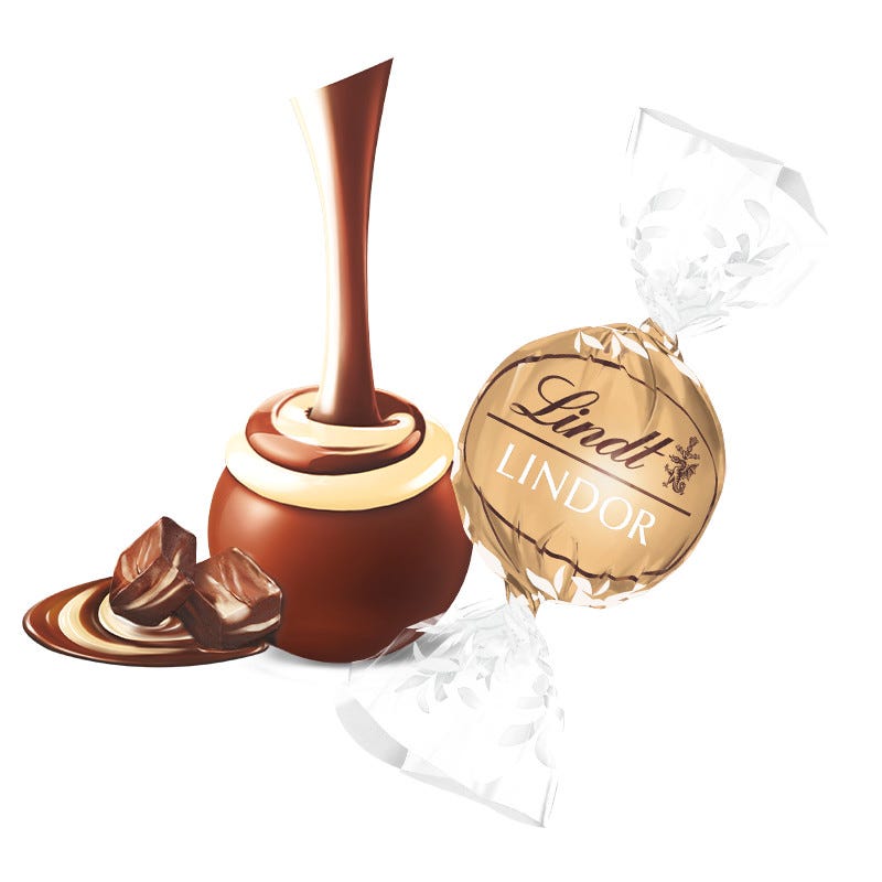 Fudge Swirl Chocolate LINDOR Truffles 800-pc Case (353 oz)