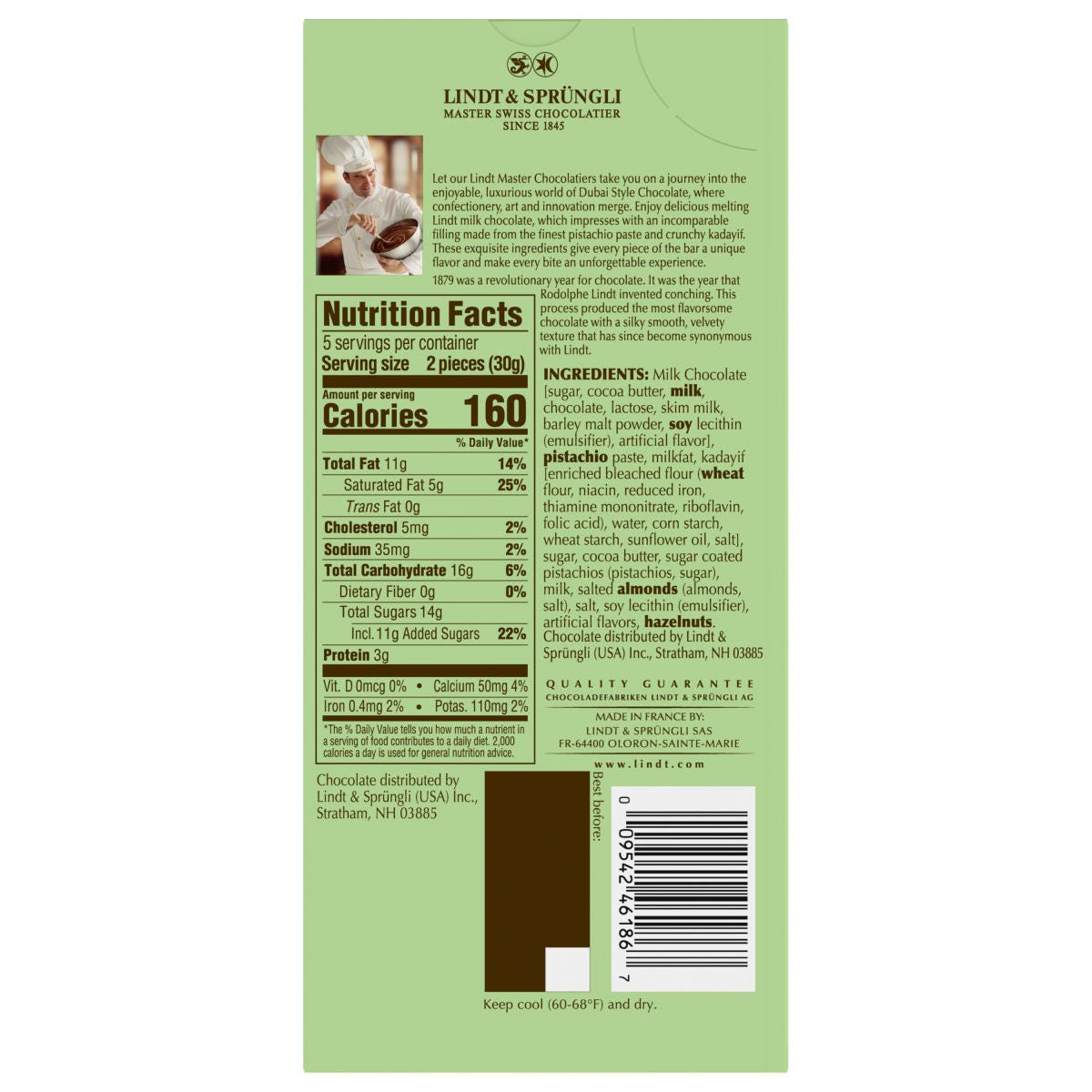 Lindt Dubai Style Milk Chocolate Bar (5.3 oz) - Image 4