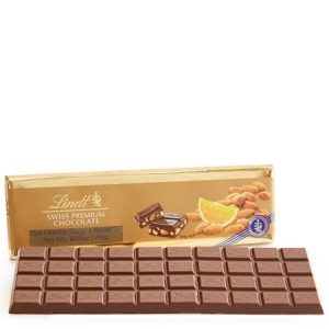 Lindt Large Swiss Dark Almond and Orange Gold Bar (10.5 oz)